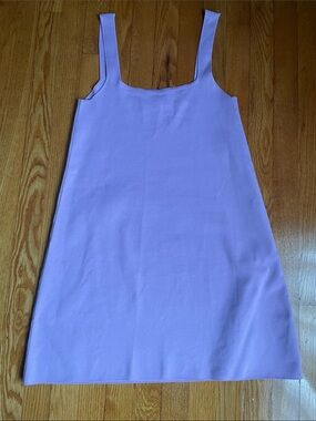 Zara Pastel Lilac Square-Neck Mini Dress